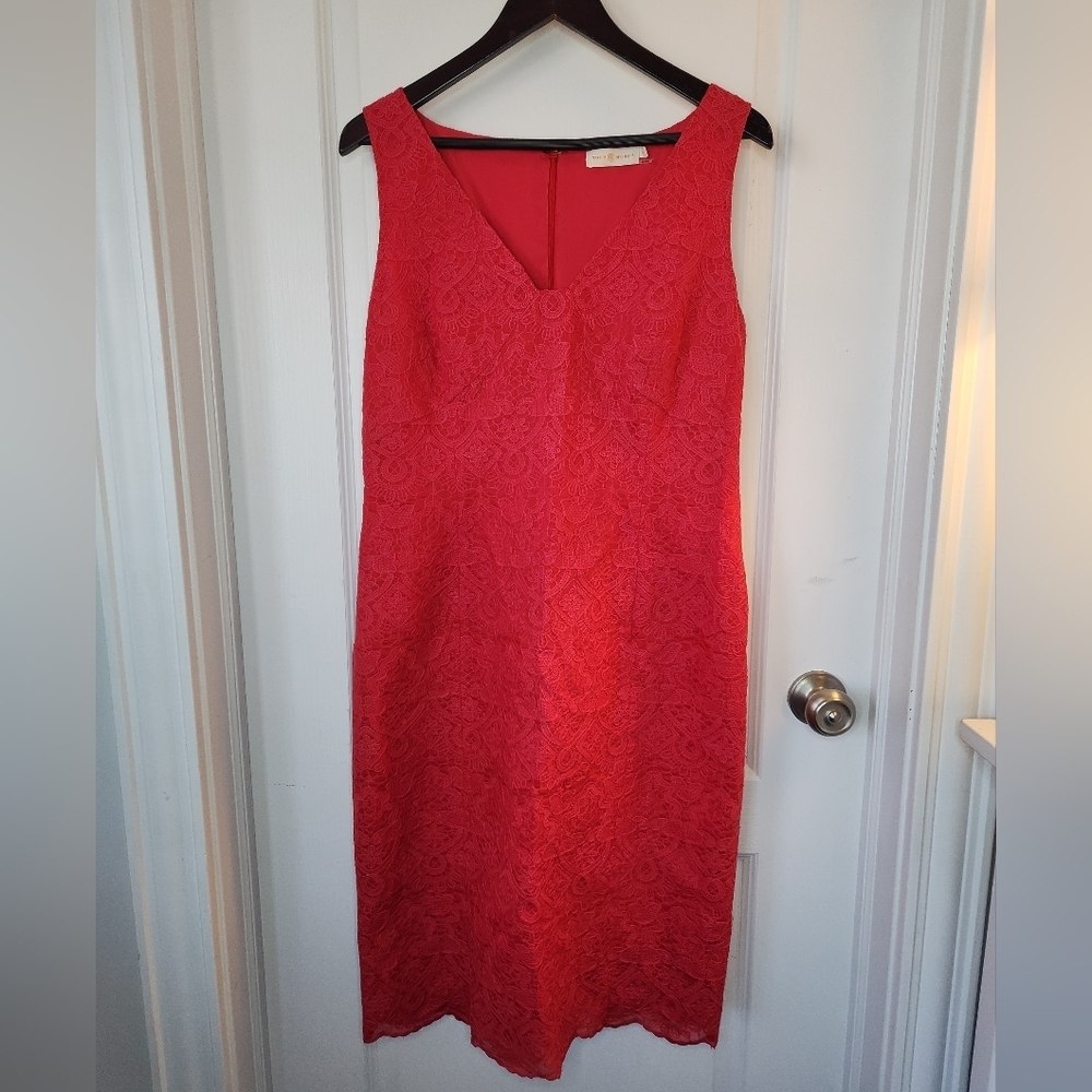 Tory Burch Scarlet Lace Midi Dress